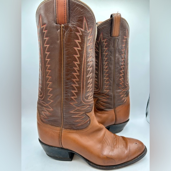 Vintage 90s Tony Lama 6210 Leather Cowboy Boots men’s 8.5 E Western Y2K - Picture 17 of 17